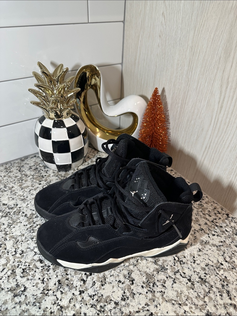 Jordan Kids Black and White High-Top Sneakers